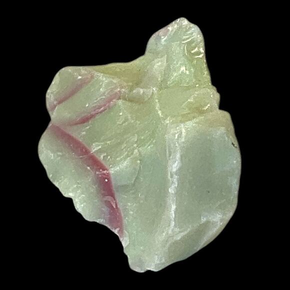 Lime Pink Swirl Art Glass Cullet Glowing Manganese Slag Glass #5GX35 - Picture 3 of 7